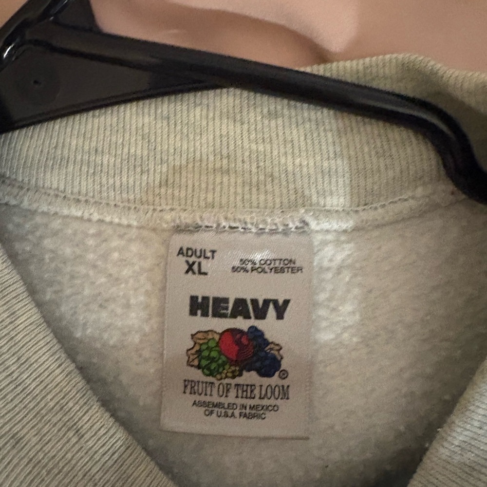 Fruit of the Loom Gray Crewneck Sweatshirt with Navy Graphic - Picture 3 of 3